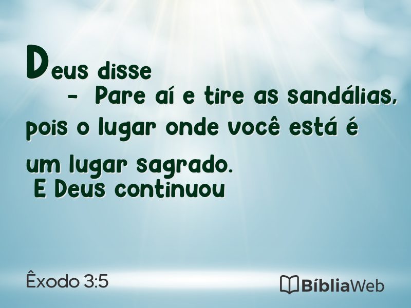 Êxodo 3:5 em imagem para compartilhar