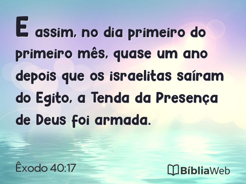 Êxodo 40:17 em imagem para compartilhar