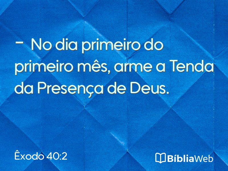 Êxodo 40:2 em imagem para compartilhar