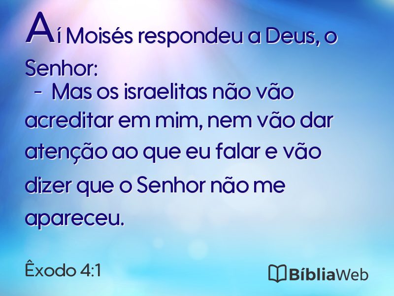 Êxodo 4:1 em imagem para compartilhar