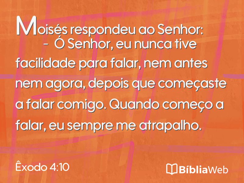 Êxodo 4:10 em imagem para compartilhar