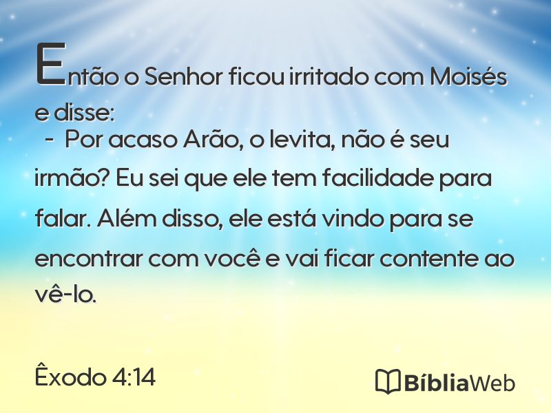Êxodo 4:14 em imagem para compartilhar