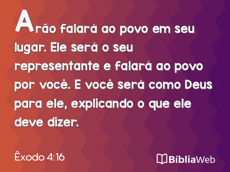 Êxodo 4:16 em imagem para compartilhar