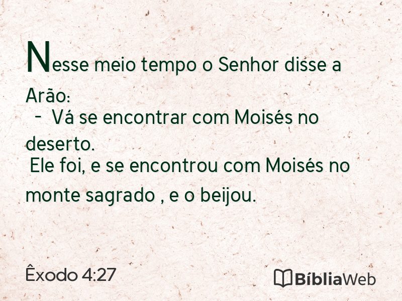 Êxodo 4:27 em imagem para compartilhar