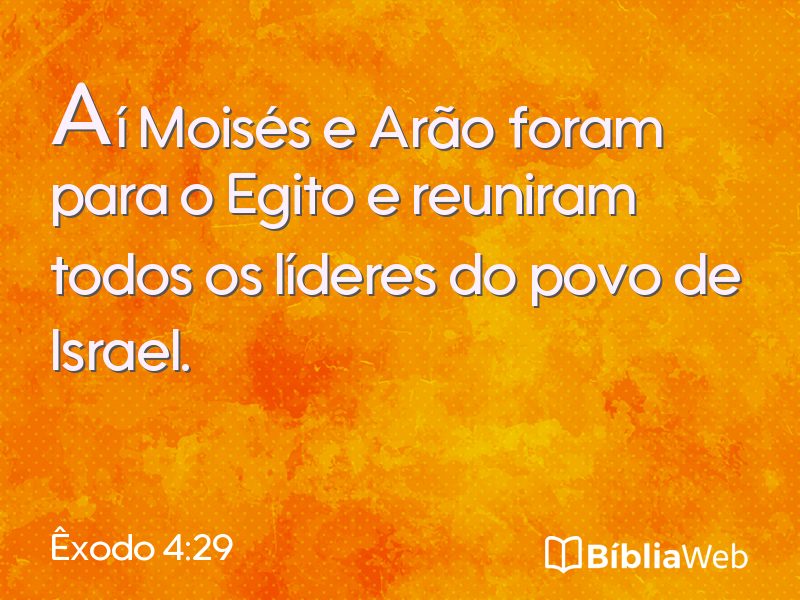 Êxodo 4:29 em imagem para compartilhar