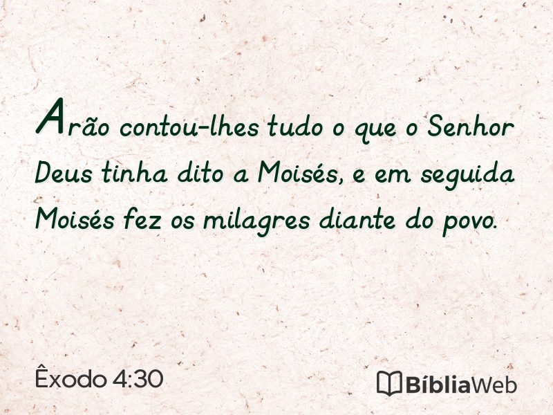 Êxodo 4:30 em imagem para compartilhar