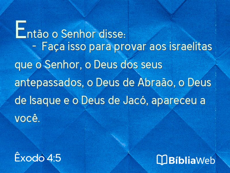 Êxodo 4:5 em imagem para compartilhar