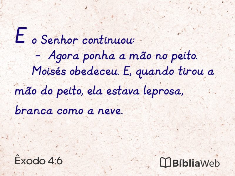Êxodo 4:6 em imagem para compartilhar
