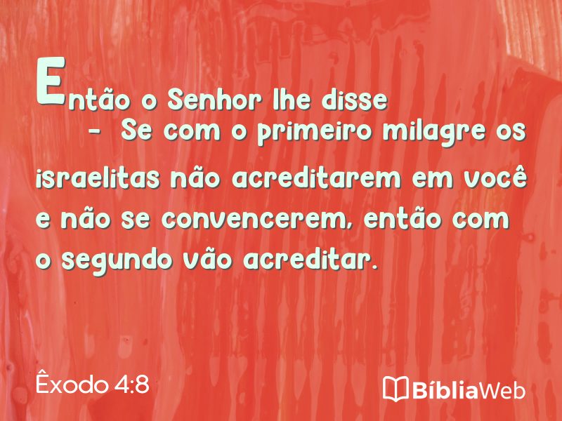 Êxodo 4:8 em imagem para compartilhar