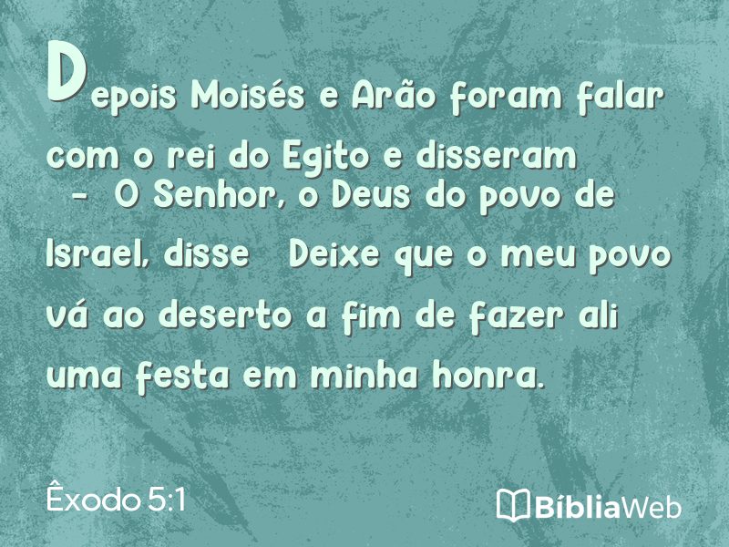 Êxodo 5:1 em imagem para compartilhar