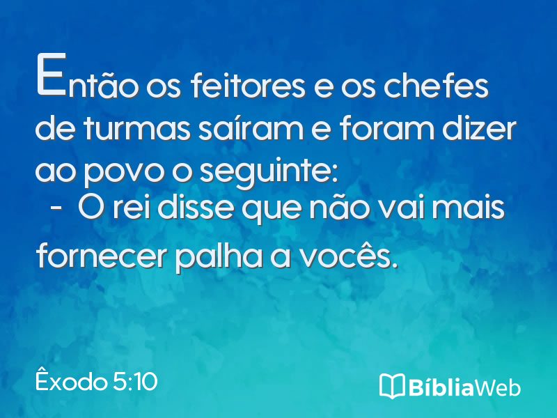 Êxodo 5:10 em imagem para compartilhar