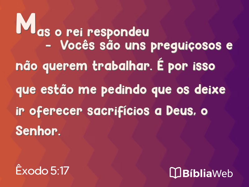 Êxodo 5:17 em imagem para compartilhar