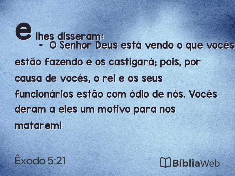 Êxodo 5:21 em imagem para compartilhar
