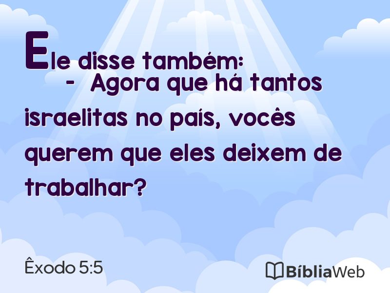 Êxodo 5:5 em imagem para compartilhar