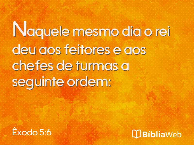 Êxodo 5:6 em imagem para compartilhar
