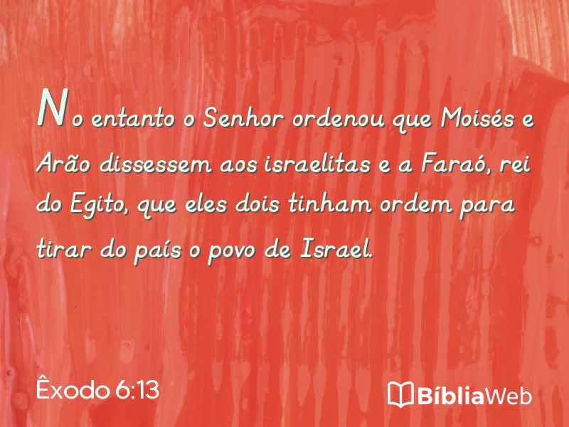 Êxodo 6:13 em imagem para compartilhar