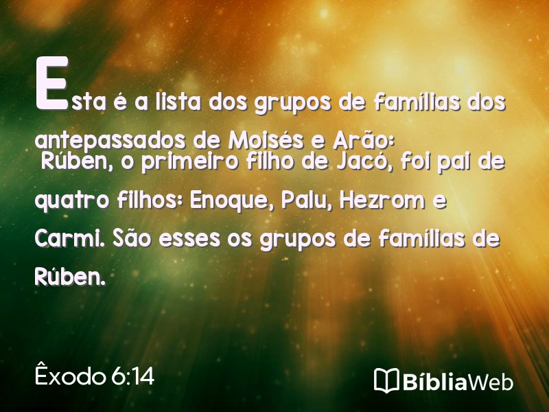 Êxodo 6:14 em imagem para compartilhar