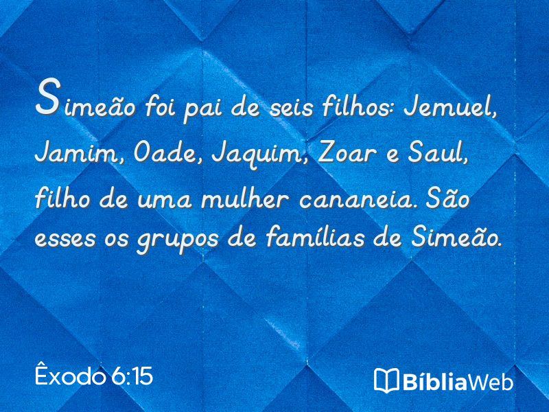 Êxodo 6:15 em imagem para compartilhar