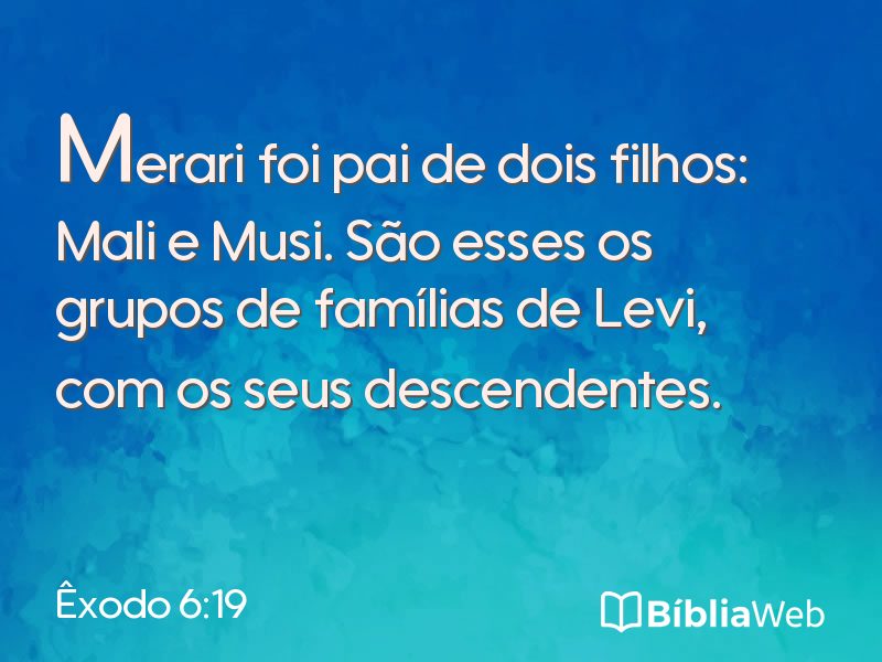 Êxodo 6:19 em imagem para compartilhar