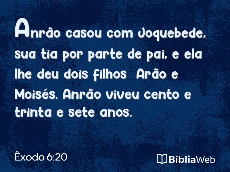 Êxodo 6:20 em imagem para compartilhar
