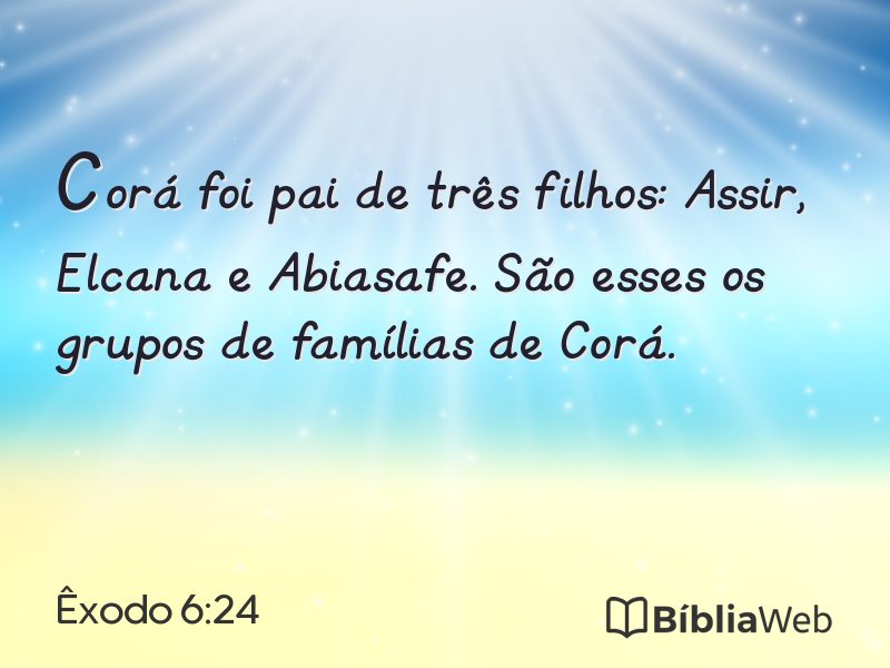 Êxodo 6:24 em imagem para compartilhar