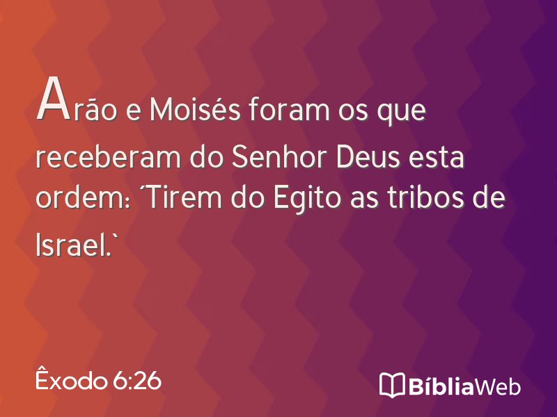 Êxodo 6:26 em imagem para compartilhar
