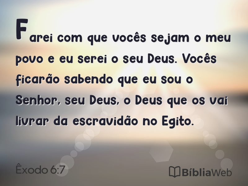 Êxodo 6:7 em imagem para compartilhar