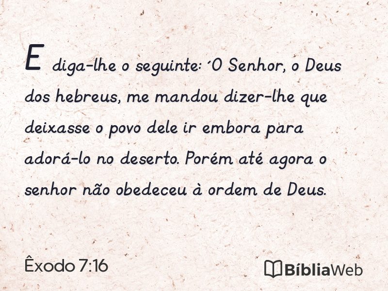 Êxodo 7:16 em imagem para compartilhar