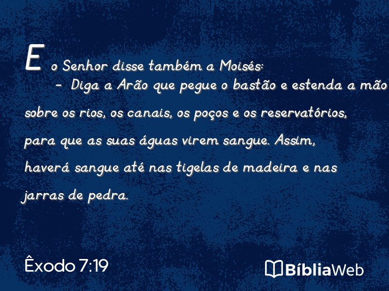 Êxodo 7:19 em imagem para compartilhar