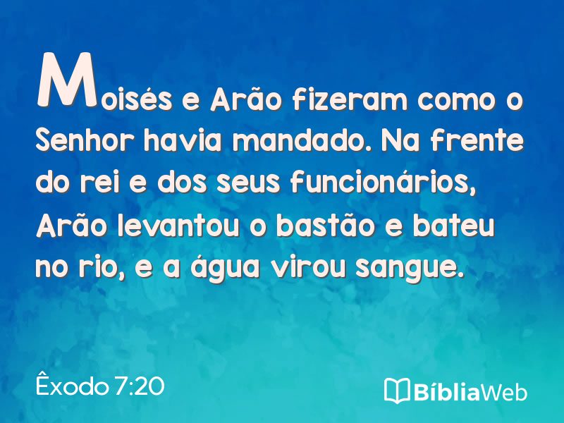 Êxodo 7:20 em imagem para compartilhar