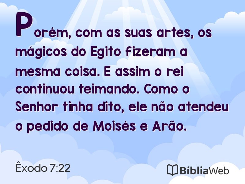 Êxodo 7:22 em imagem para compartilhar