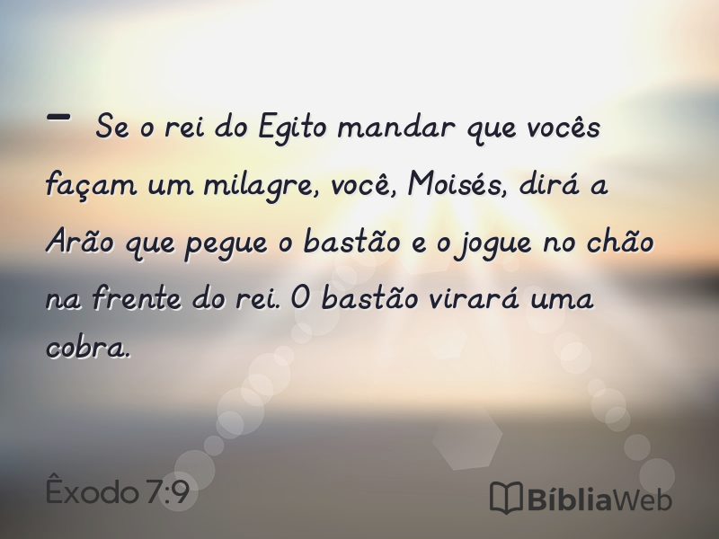 Êxodo 7:9 em imagem para compartilhar