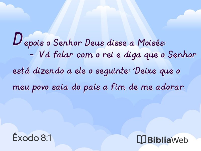 Êxodo 8:1 em imagem para compartilhar