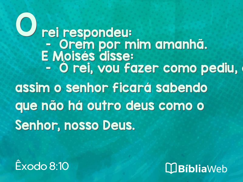 Êxodo 8:10 em imagem para compartilhar