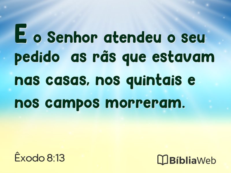 Êxodo 8:13 em imagem para compartilhar