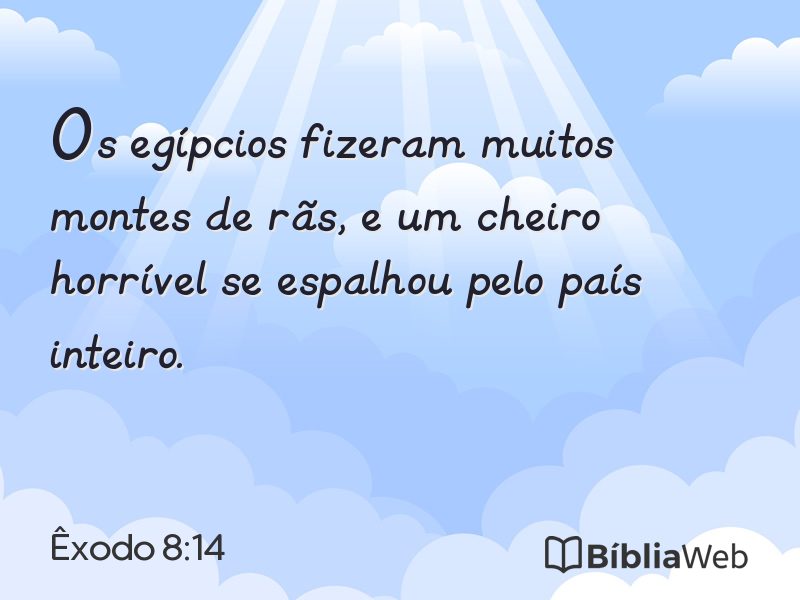 Êxodo 8:14 em imagem para compartilhar