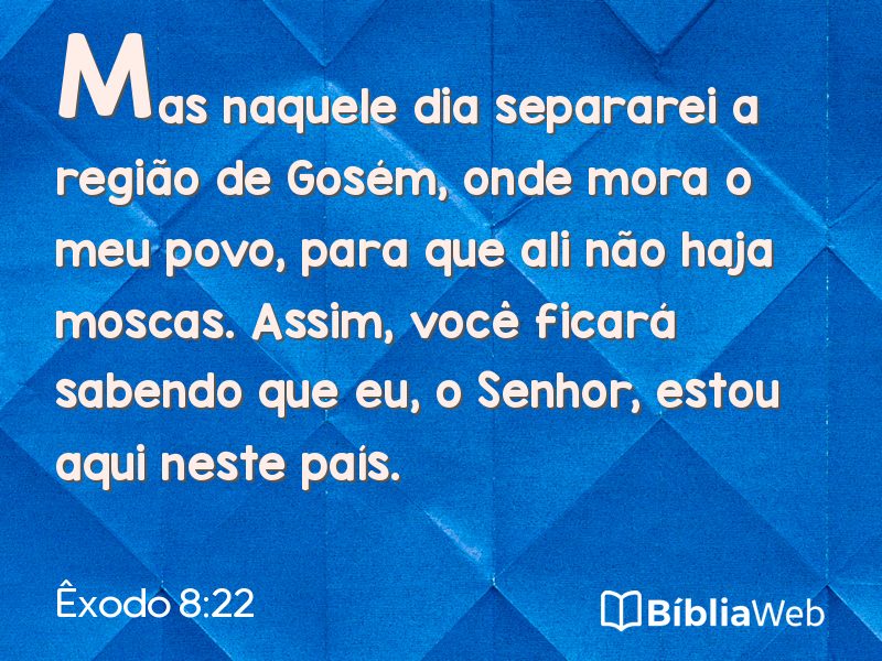 Êxodo 8:22 em imagem para compartilhar