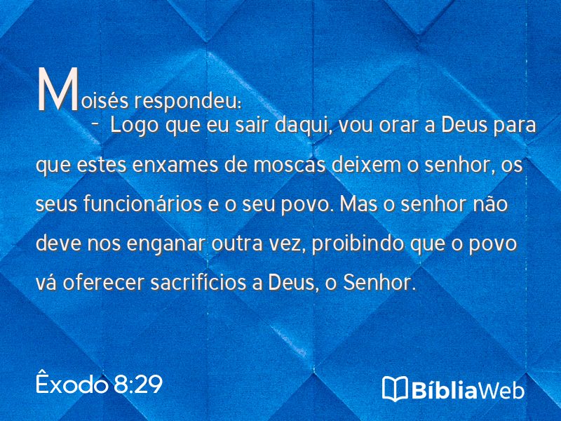 Êxodo 8:29 em imagem para compartilhar