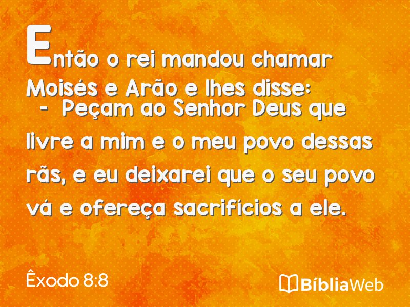 Êxodo 8:8 em imagem para compartilhar