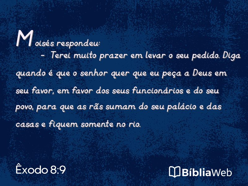 Êxodo 8:9 em imagem para compartilhar