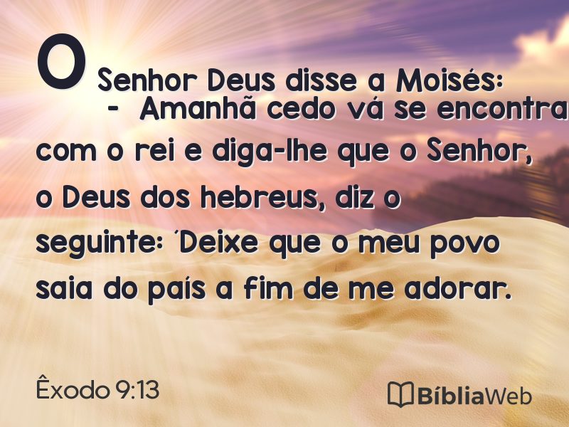 Êxodo 9:13 em imagem para compartilhar