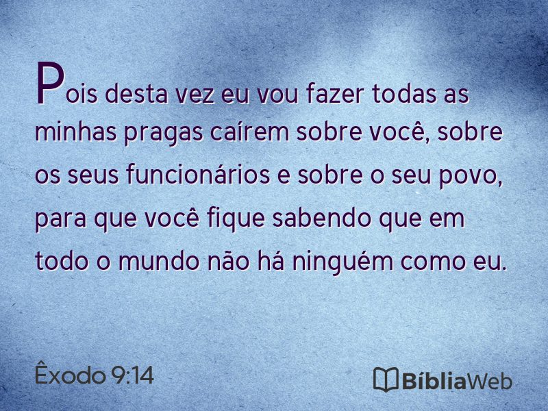 Êxodo 9:14 em imagem para compartilhar