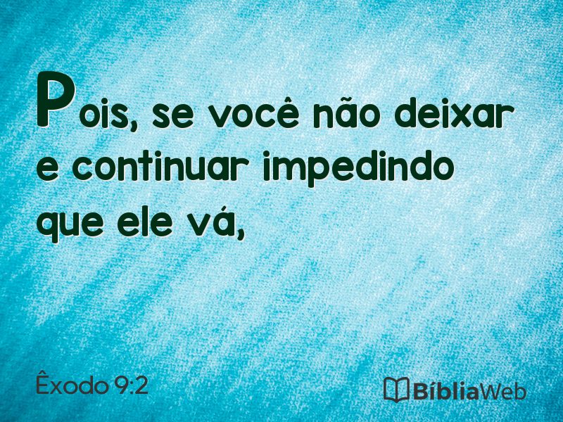 Êxodo 9:2 em imagem para compartilhar