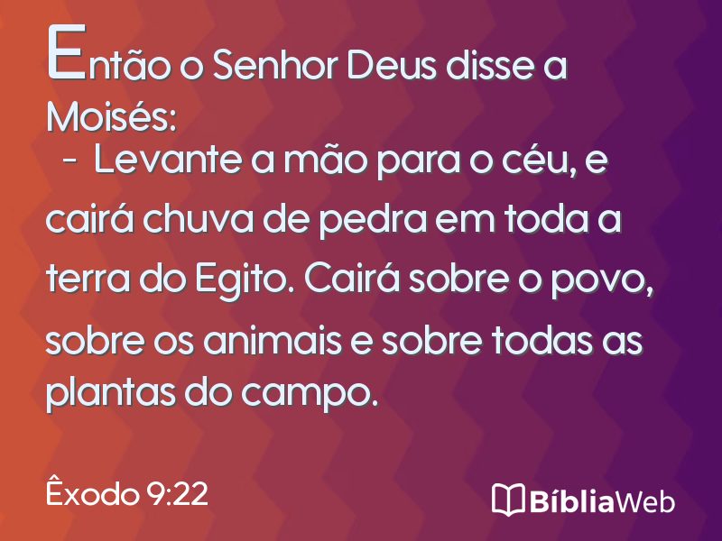 Êxodo 9:22 em imagem para compartilhar