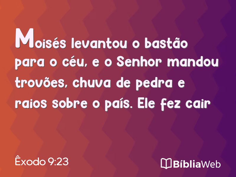 Êxodo 9:23 em imagem para compartilhar