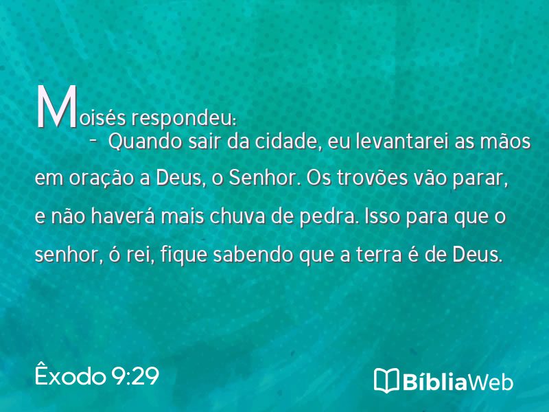 Êxodo 9:29 em imagem para compartilhar