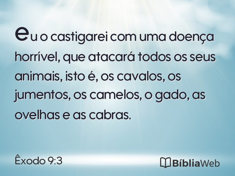 Êxodo 9:3 em imagem para compartilhar