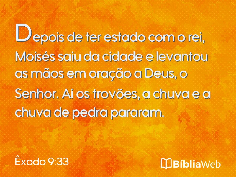 Êxodo 9:33 em imagem para compartilhar