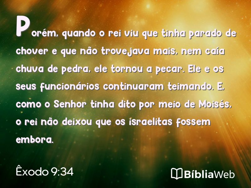 Êxodo 9:34 em imagem para compartilhar