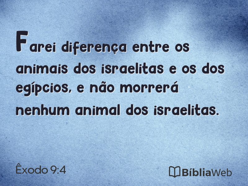 Êxodo 9:4 em imagem para compartilhar